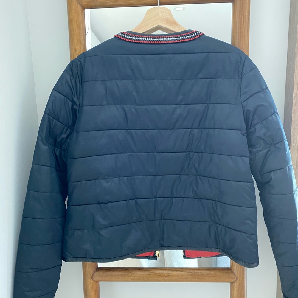 C. Wonder Navy Puffer Jacket with Gem Collar - Picture 2 of 5
